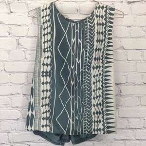 Anthropology dolan Geometric Print Sleeveless Blouse
